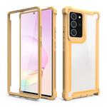 For Samsung Galaxy Note20 Four-corner Shockproof All-inclusive Transparent Space Protective Case(Gold)