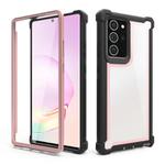 For Samsung Galaxy Note20 Four-corner Shockproof All-inclusive Transparent Space Protective Case(Rose Gold)