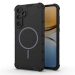 For Samsung Galaxy A55 5G Grating Solid Color MagSafe Magnetic Phone Case(Black)