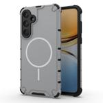 For Samsung Galaxy A55 5G Grating Solid Color MagSafe Magnetic Phone Case(Light Grey)