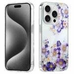 For iPhone 16e Electroplated Symphony Phone Case(White Purple Flower)