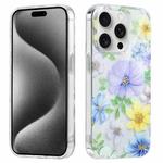 For iPhone 16 Electroplated Symphony Phone Case(Green Grass Flower)