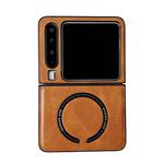 For Huawei Pura X Crazy Horse Texture Magnetic Magsafe PU Phone Case(Orange)