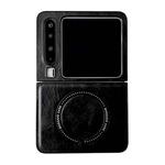 For Huawei Pura X Crazy Horse Texture Magnetic Magsafe PU Phone Case(Black)