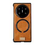 For Huawei Mate X6 Crazy Horse Texture Magnetic Magsafe PU Phone Case(Orange)