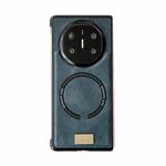 For Huawei Mate X6 Crazy Horse Texture Magnetic Magsafe PU Phone Case(Blue)