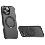 For iPhone 16 Pro Max Solid Color 360 Degree Rotating Holder MagSafe Magnetic Phone Case(Black)