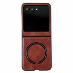 For Motorola Razr 50 / 60 Crazy Horse Texture Magnetic Magsafe PU Phone Case(Red)