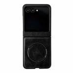 For Motorola Razr 50 / 60 Crazy Horse Texture Magnetic Magsafe PU Phone Case(Black)