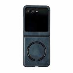 For Motorola Razr 50 / 60 Crazy Horse Texture Magnetic Magsafe PU Phone Case(Blue)