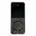 For Motorola Razr 50 Ultra Crazy Horse Texture Magnetic Magsafe PU Phone Case(Green)