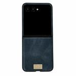 For Motorola Razr 50 Ultra Crazy Horse Texture PU Phone Case(Blue)