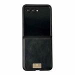 For Motorola Razr 50 Ultra Crazy Horse Texture PU Phone Case(Black)