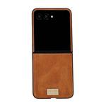 For Motorola Razr 50 Ultra Crazy Horse Texture PU Phone Case(Orange)