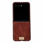 For Motorola Razr 50 Ultra Crazy Horse Texture PU Phone Case(Red)