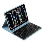 For iPad Air 11 2024 / Air 11 2025 Colorful Backlight Bluetooth Keyboard Leather Tablet Case(Misty Blue)