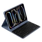 For iPad Air 11 2024 / Air 11 2025 Colorful Backlight Bluetooth Keyboard Leather Tablet Case(Dark Purple)