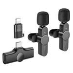 Borofone BFK12 Trophy USB-C / Type-C and 8 Pin Dual Mic Lavalier Wireless Digital Microphone(Black)