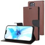 For iPhone 12 / 12 Pro GOOSPERY FANCY DIARY Cross Pattern Horizontal Flip Leather Case with Holder & Card Slots & Wallet(Brown)