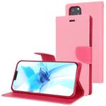 For iPhone 12 / 12 Pro GOOSPERY FANCY DIARY Cross Pattern Horizontal Flip Leather Case with Holder & Card Slots & Wallet(Pink)