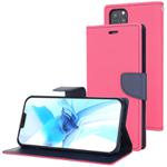 For iPhone 12 Pro Max GOOSPERY FANCY DIARY Cross Pattern Horizontal Flip Leather Case with Holder & Card Slots & Wallet(Rose Red)