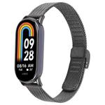 For Xiaomi Smart Band 9 / 8 Integrated Buckle Embossed Milanese Metal Watch Band(Black)