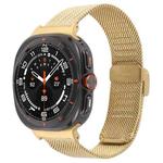 For Samsung Galaxy Watch Ultra 47mm Integrated Buckle Embossed Milanese Metal Watch Band(Gold)