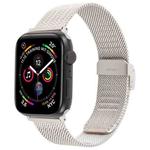 For Apple Watch 46mm / 49mm / 45mm / 44mm Integrated Buckle Embossed Thick Milanese Metal Watch Band(Starlight)