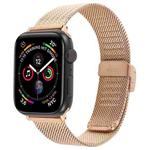 For Apple Watch 42mm / 41mm / 40mm / 38mm Integrated Buckle Embossed Thick Milanese Metal Watch Band(Rose Gold)