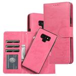For Samsung Galaxy Note9 Retro 2 in 1 Detachable Magnetic Horizontal Flip TPU + PU Leather Case with Holder & Card Slots & Photo Frame & Wallet(Pink)