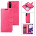 For Samsung Galaxy S20 Retro 2 in 1 Detachable Magnetic Horizontal Flip TPU + PU Leather Case with Holder & Card Slots & Photo Frame & Wallet(Pink)