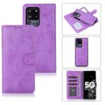 For Samsung Galaxy S20 Ultra Retro 2 in 1 Detachable Magnetic Horizontal Flip TPU + PU Leather Case with Holder & Card Slots & Photo Frame & Wallet(Purple)