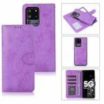 For Samsung Galaxy S20 Ultra Retro 2 in 1 Detachable Magnetic Horizontal Flip TPU + PU Leather Case with Holder & Card Slots & Photo Frame & Wallet(Purple)