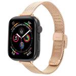 For Apple Watch 46mm / 49mm / 45mm / 44mm Integrated Buckle Embossed Slim Milanese Metal Watch Band(Rose Gold)