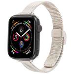For Apple Watch 42mm / 41mm / 40mm / 38mm Integrated Buckle Embossed Slim Milanese Metal Watch Band(Starlight)
