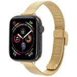 For Apple Watch 42mm / 41mm / 40mm / 38mm Integrated Buckle Embossed Slim Milanese Metal Watch Band(Gold)