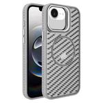 For iPhone 16e O-Shape Hollow Cooling Lens Holder MagSafe Phone Case(Grey)