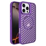 For iPhone 16 Pro Max O-Shape Hollow Cooling Lens Holder MagSafe Phone Case(Deep Purple)