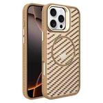 For iPhone 16 Pro O-Shape Hollow Cooling Lens Holder MagSafe Phone Case(Gold)