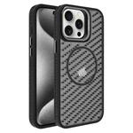 For iPhone 15 Pro Max O-Shape Hollow Cooling Lens Holder MagSafe Phone Case(Black)
