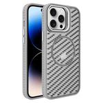 For iPhone 14 Pro O-Shape Hollow Cooling Lens Holder MagSafe Phone Case(Grey)