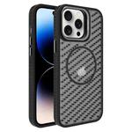 For iPhone 14 Pro Max O-Shape Hollow Cooling Lens Holder MagSafe Phone Case(Black)