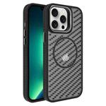 For iPhone 13 Pro Max O-Shape Hollow Cooling Lens Holder MagSafe Phone Case(Black)