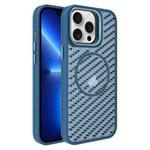 For iPhone 13 Pro O-Shape Hollow Cooling Lens Holder MagSafe Phone Case(Blue)