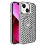 For iPhone 13 O-Shape Hollow Cooling Lens Holder MagSafe Phone Case(Grey)