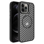 For iPhone 12 Pro O-Shape Hollow Cooling Lens Holder MagSafe Phone Case(Black)