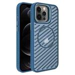 For iPhone 12 Pro O-Shape Hollow Cooling Lens Holder MagSafe Phone Case(Blue)