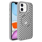 For iPhone 11 O-Shape Hollow Cooling Lens Holder MagSafe Phone Case(Grey)