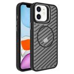 For iPhone 11 O-Shape Hollow Cooling Lens Holder MagSafe Phone Case(Black)