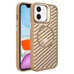 For iPhone 11 O-Shape Hollow Cooling Lens Holder MagSafe Phone Case(Gold)